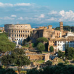 Cityscape of the Rome ancient centre Italy