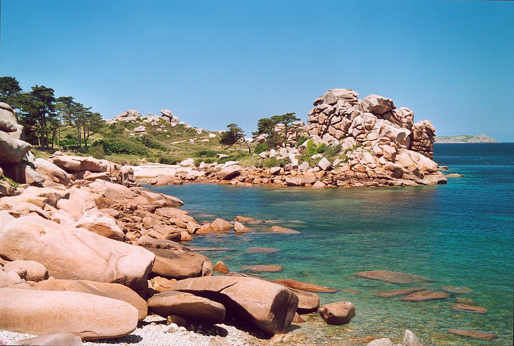 Ploumanach Pink Granite Coast in Brittany, France