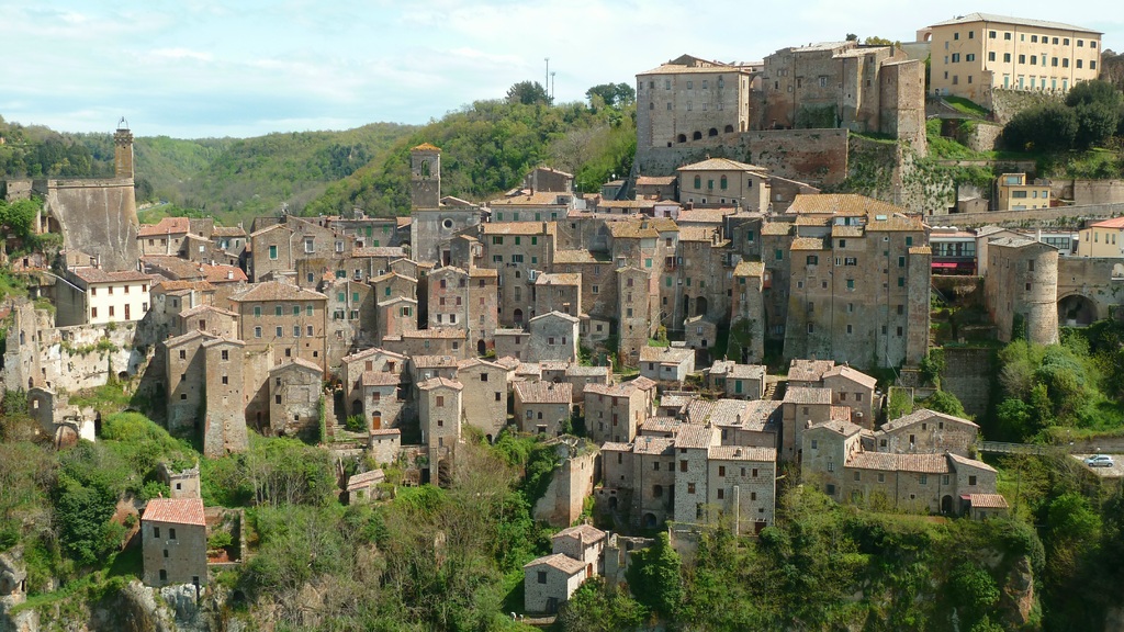 Sorano village in Tuscany, Italy