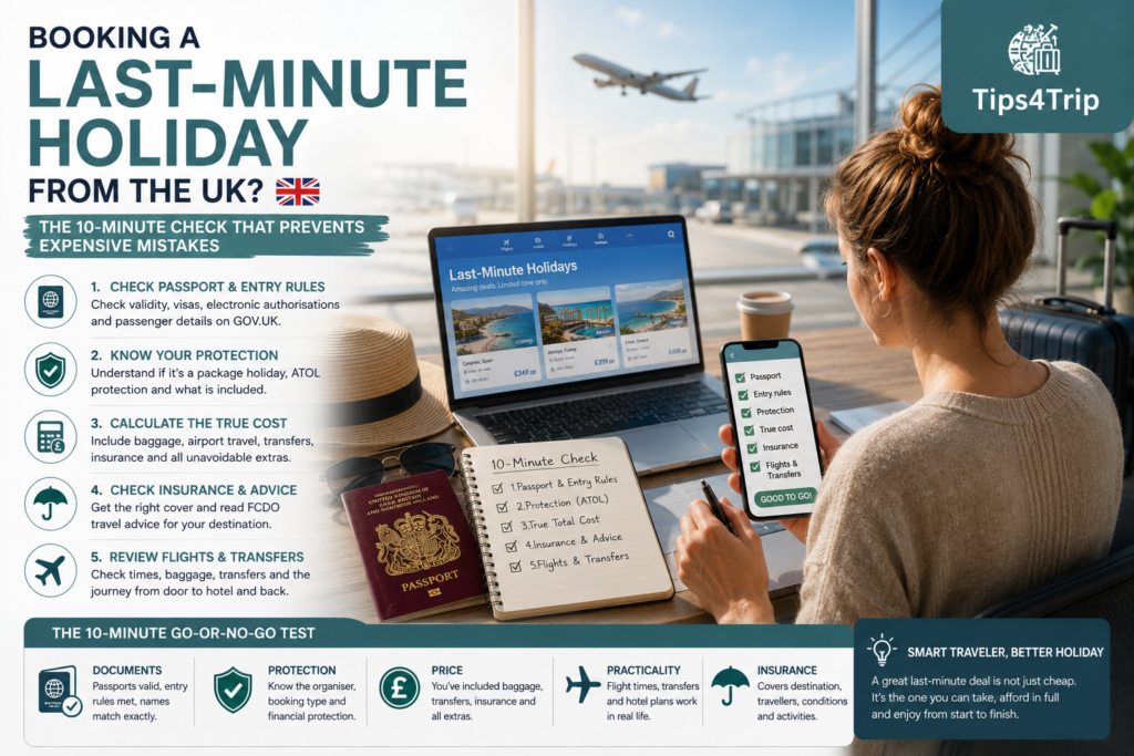 Booking a last minute holiday from the UK